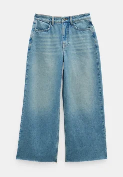 hush Jeans|Abi Cropped Wide Leg Jeans Mid Authentic