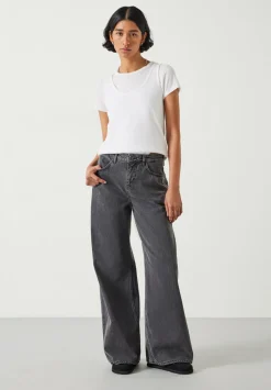 hush Jeans|Abi Wide Leg Jeans Washed Grey