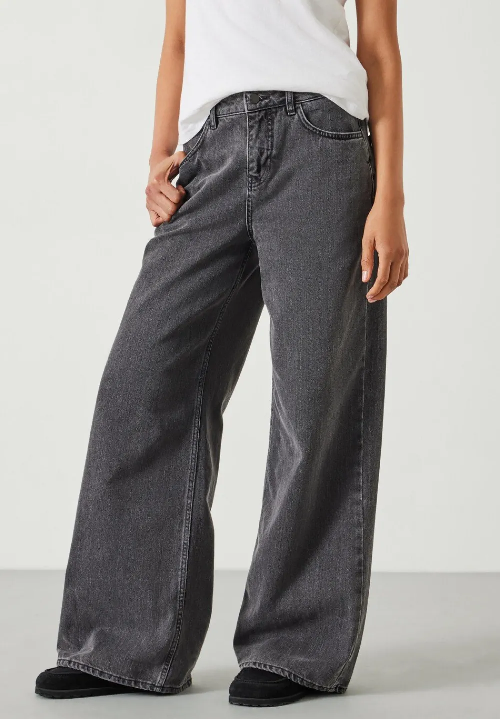 hush Jeans|Abi Wide Leg Jeans Washed Grey