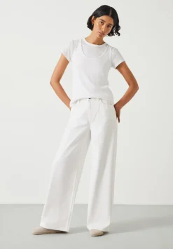hush Jeans|Abi Wide Leg Jeans Ecru