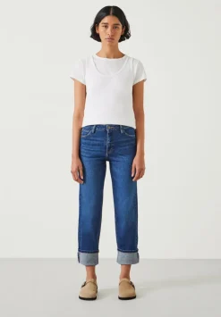 hush Jeans|Agnes Straight Leg Jeans Mid Blue Authentic