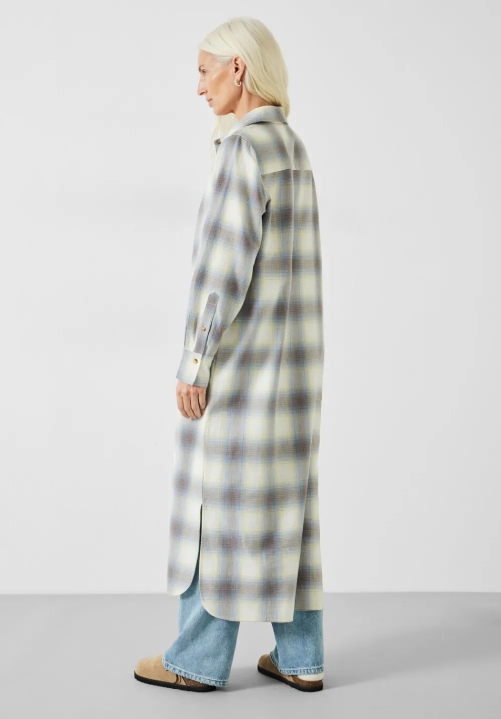 hush Dresses|Aida Check Midi Dress Soft woven check
