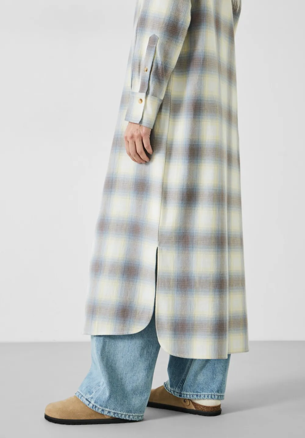 hush Dresses|Aida Check Midi Dress Soft woven check
