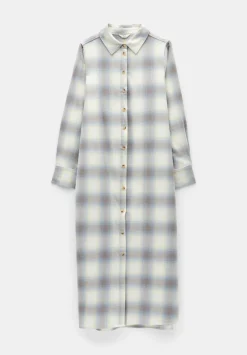 hush Dresses|Aida Check Midi Dress Soft woven check