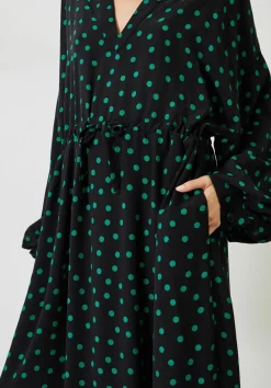 hush Dresses|Aimee Oversized Maxi Dress Polka Dots Green