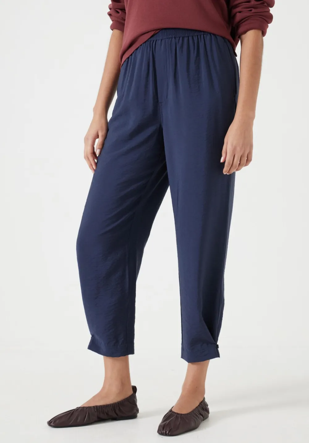 hush Trousers|Air Flow Ankle Grazer Trousers Navy