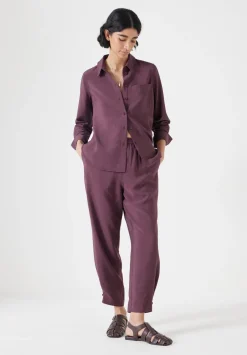 hush Shirts & Blouses|Tops & T-Shirts|Air Flow Long Sleeve Relaxed Shirt Fudge Brown