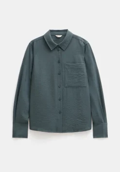 hush Shirts & Blouses|Tops & T-Shirts|Air Flow Long Sleeve Relaxed Shirt Washed Dark Green