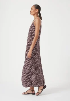 hush Dresses|Air Flow Seam Detail Maxi Slip Dress Blurred Lines Brown