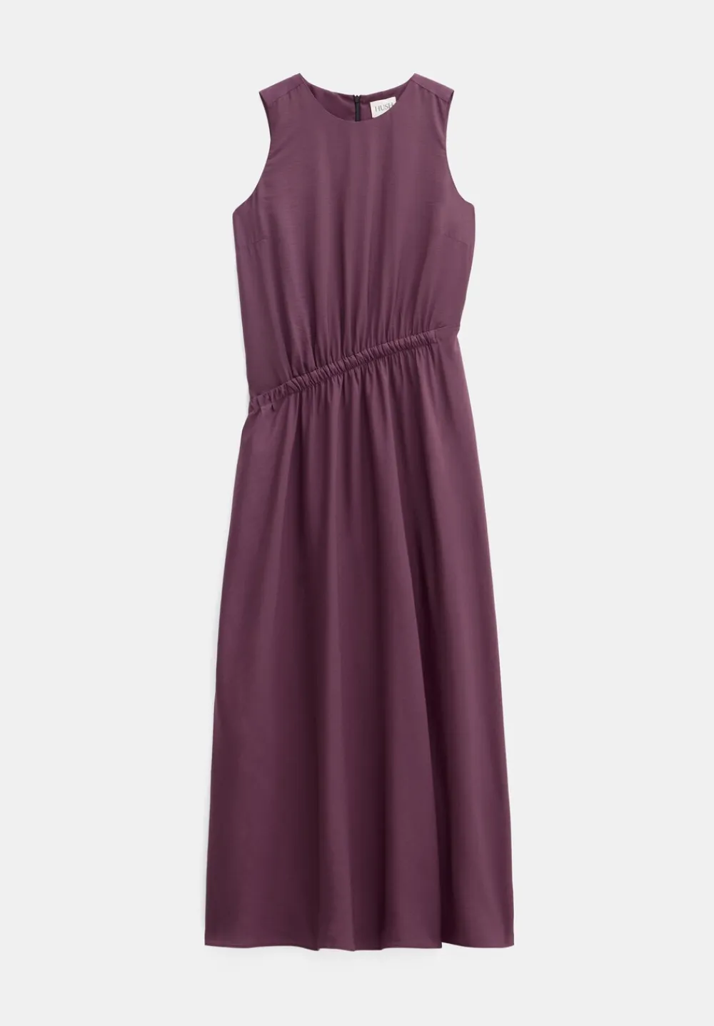 hush Dresses|Air Flow Sleeveless Gathered Waist Midi Dress Fudge Brown