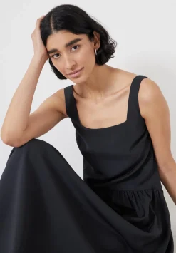 hush Dresses|Air Flow Square Neck Midi Ballerina Dress Black