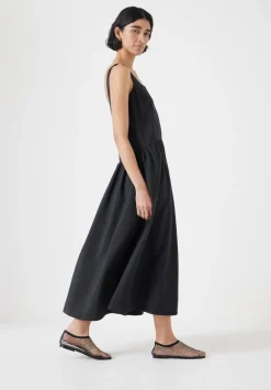 hush Dresses|Air Flow Square Neck Midi Ballerina Dress Black