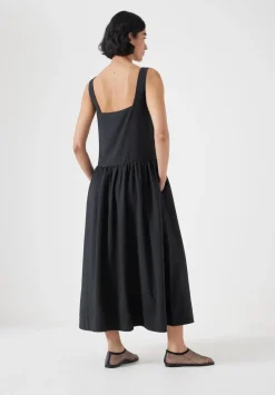 hush Dresses|Air Flow Square Neck Midi Ballerina Dress Black
