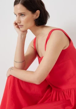 hush Dresses|Air Flow Square Neck Midi Ballerina Dress Red
