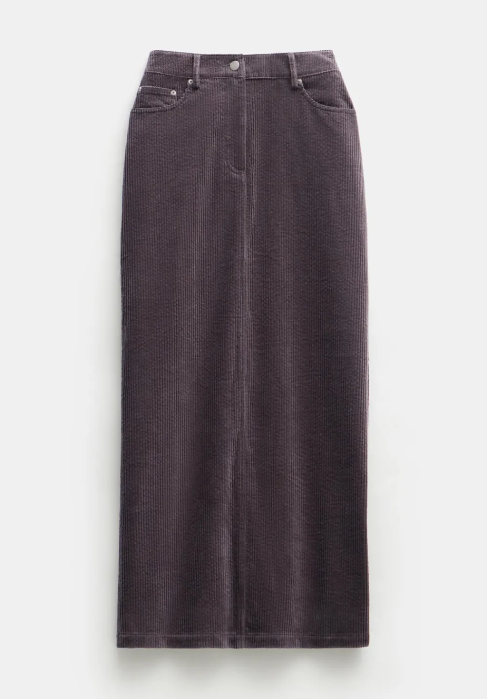hush Skirts|Alana Cord Maxi Skirt Charcoal Grey