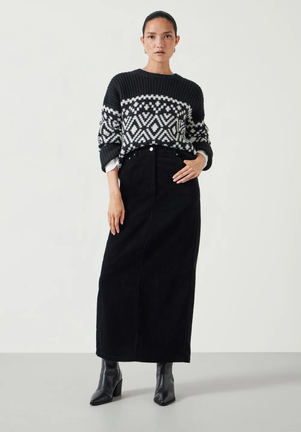 hush Skirts|Alana Cord Maxi Skirt Black