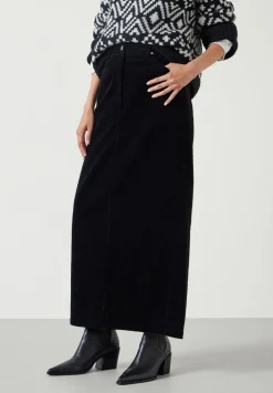 hush Skirts|Alana Cord Maxi Skirt Black