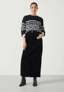 hush Skirts|Alana Cord Maxi Skirt Black