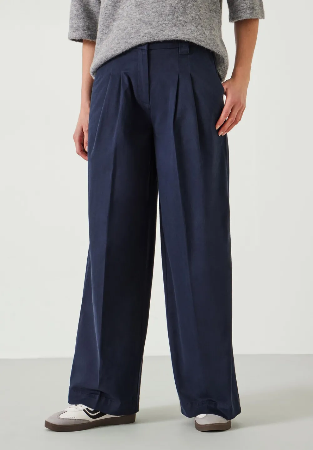 hush Trousers|Ali Wide Chino Trousers Dark Midnight