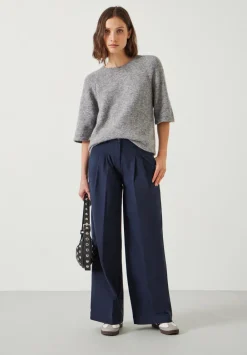 hush Trousers|Ali Wide Chino Trousers Dark Midnight