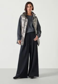 hush Jackets & Coats|Alice Metallic Puffer Gilet Silver