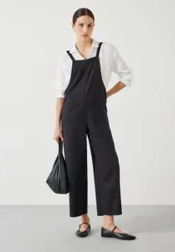hush Jumpsuits|Allegra Relaxed Cropped Dungaree Washed Black