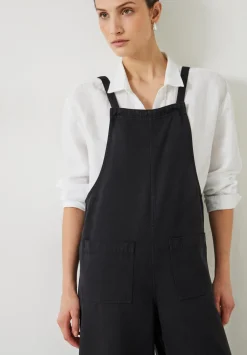 hush Jumpsuits|Allegra Relaxed Cropped Dungaree Washed Black