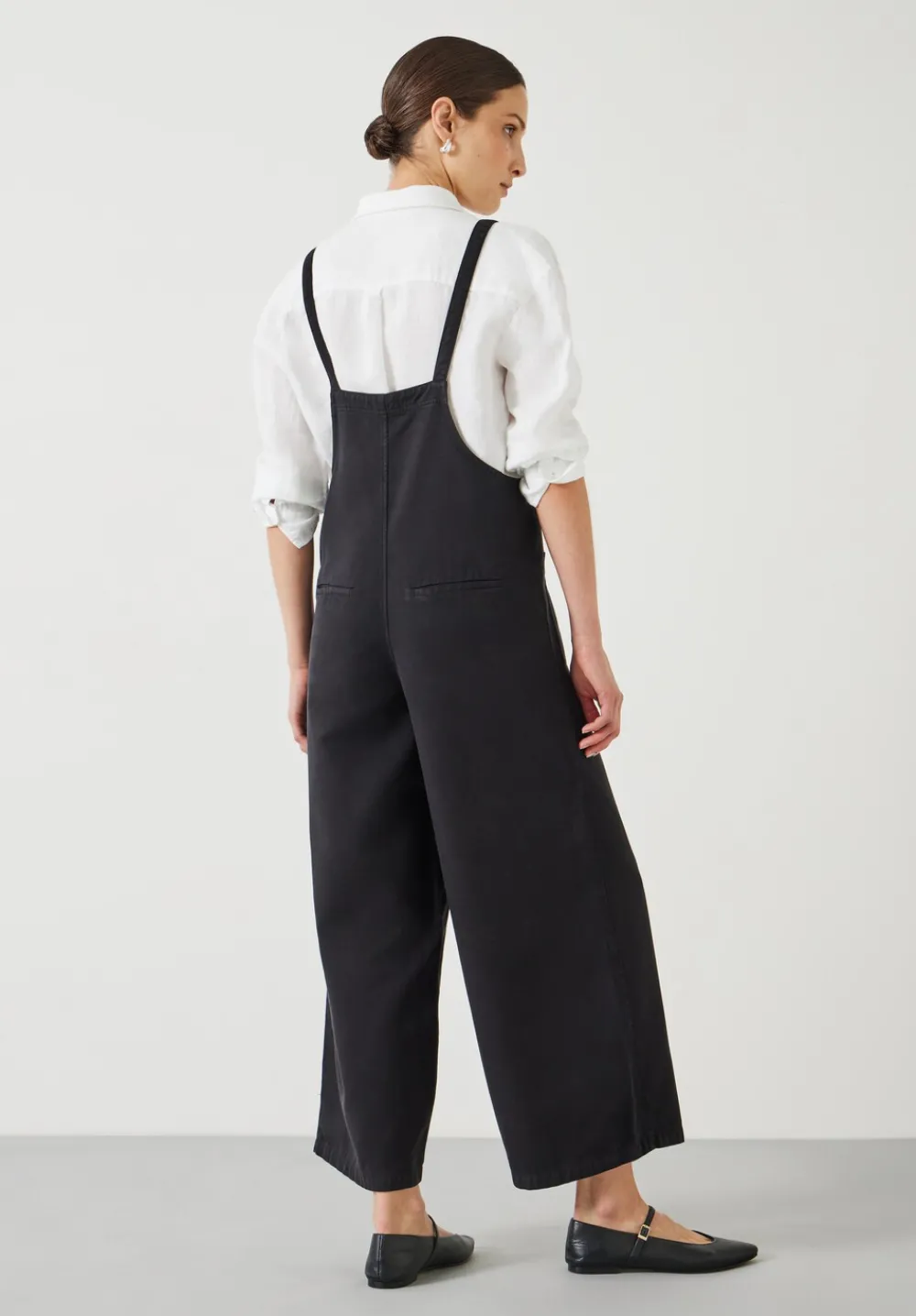 hush Jumpsuits|Allegra Relaxed Cropped Dungaree Washed Black