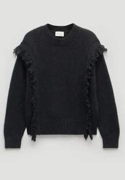 hush Jumpers & Cardigans|Alpaca Blend Fringe Knitted Jumper Black