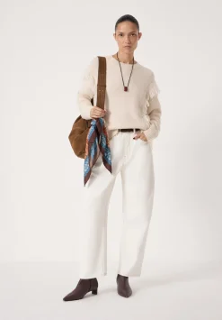 hush Jumpers & Cardigans|Alpaca Blend Fringe Knitted Jumper Off White