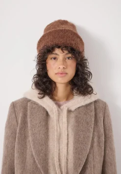 hush Hats|Alpaca-Blend Ribbed Beanie Toffee Brown
