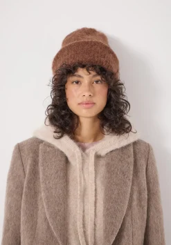 hush Hats|Alpaca-Blend Ribbed Beanie Toffee Brown