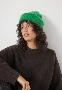 hush Hats|Alpaca-Blend Ribbed Beanie Bright Green