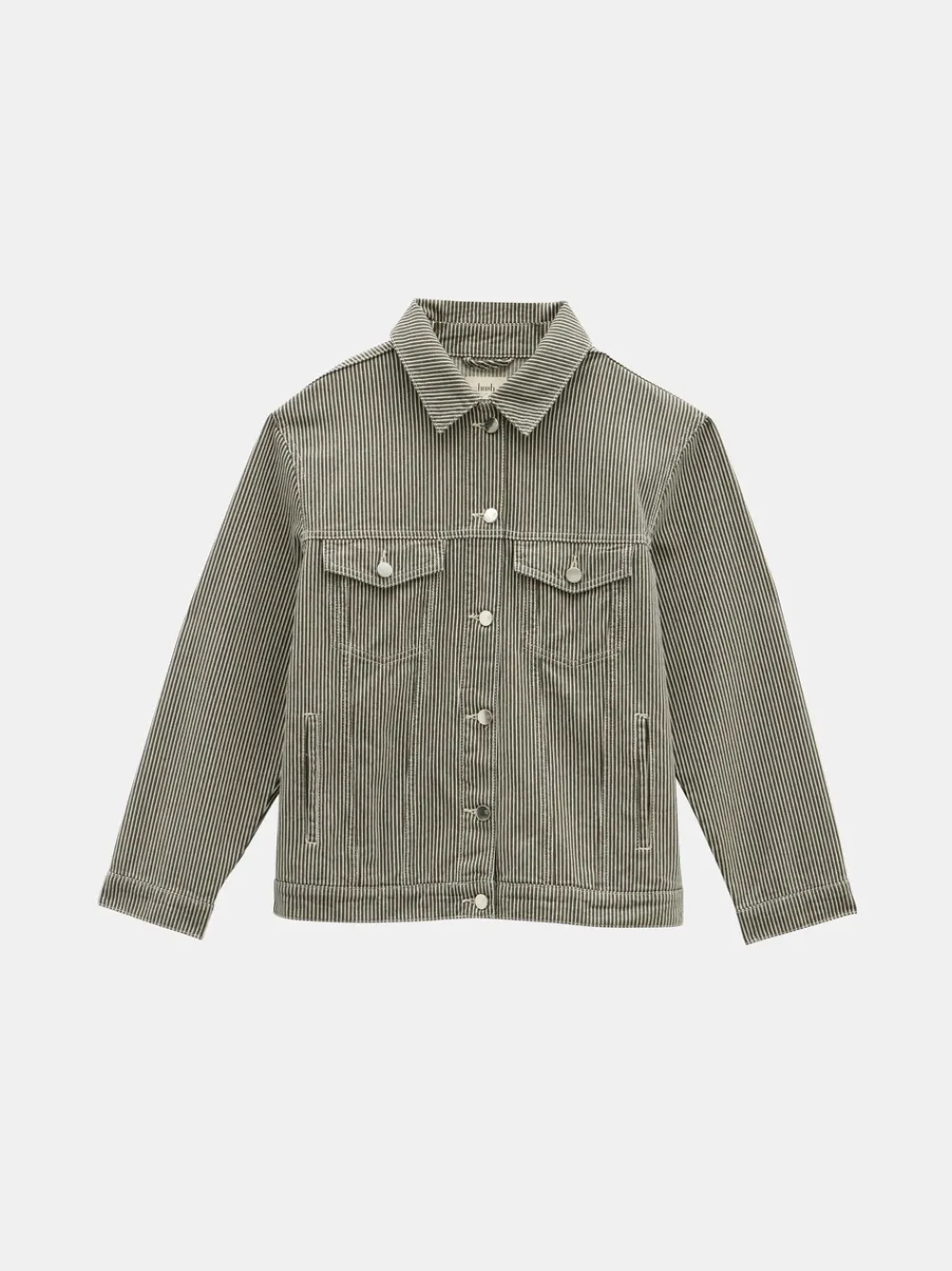 hush Jackets & Coats|Amalia Cotton Striped Jacket Dark Olive