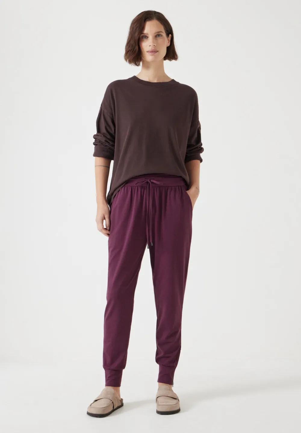 hush Joggers & Leggings|Trousers|Amie Joggers Wine Red
