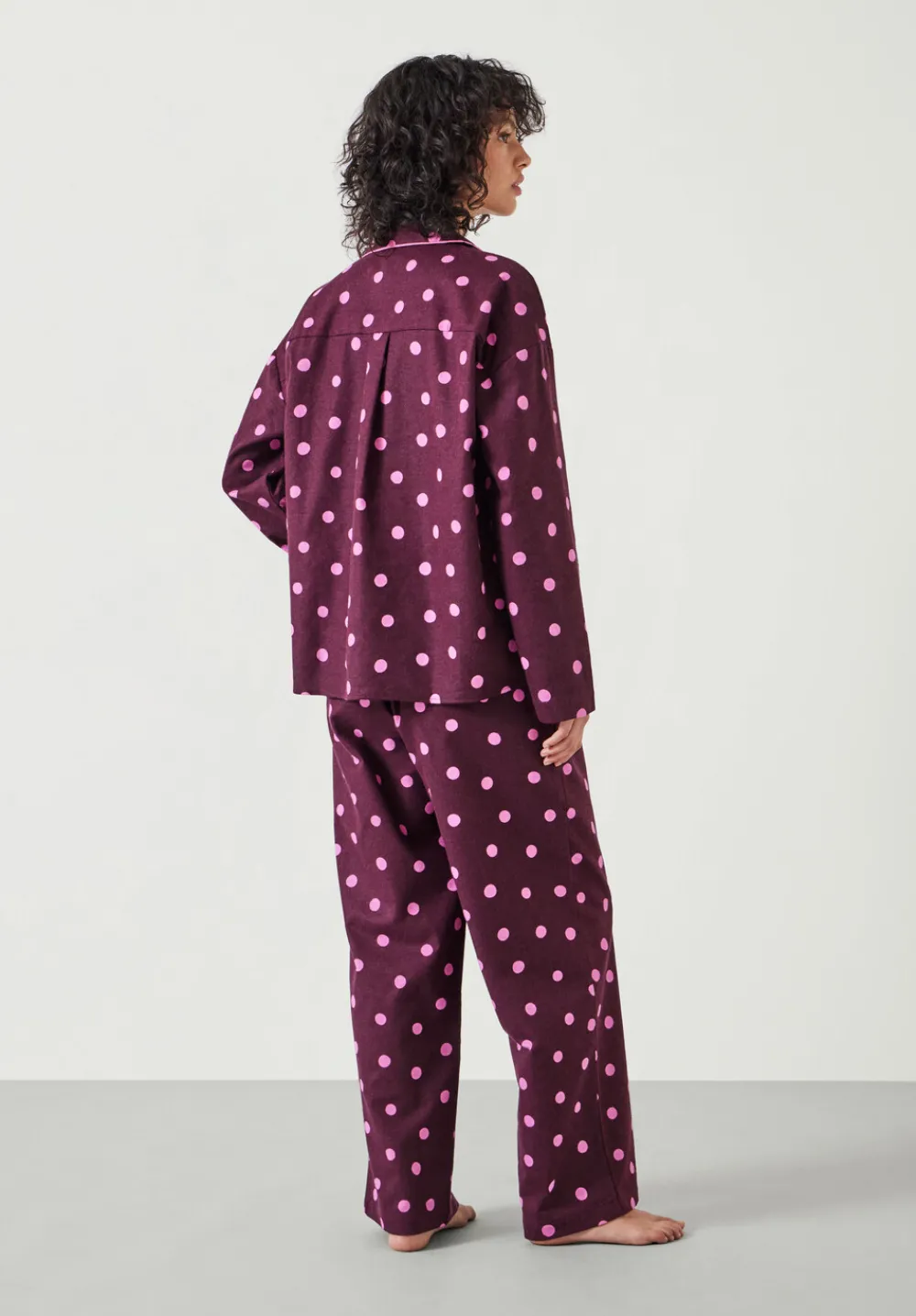 hush Pyjamas & Nightwear|Amita Cotton Flannel Polka Dot Pyjamas Purple Mix