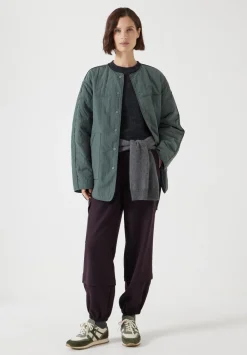 hush Jackets & Coats|Anya Reversible Quilted Liner Khaki Grey