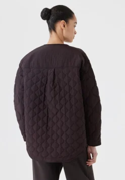 hush Jackets & Coats|Anya Reversible Quilted Liner Chocolate Brown/Lilac