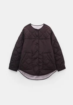 hush Jackets & Coats|Anya Reversible Quilted Liner Chocolate Brown/Lilac