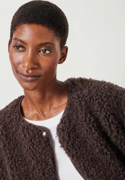 hush Jackets & Coats|Anya Teddy Jacket Chocolate
