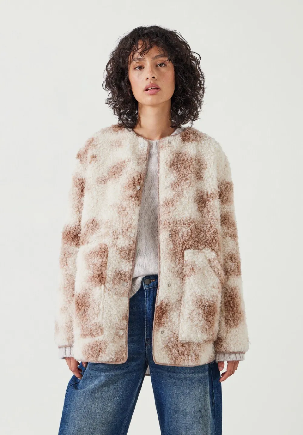 hush Jackets & Coats|Anya Teddy Jacket Neutral Beige