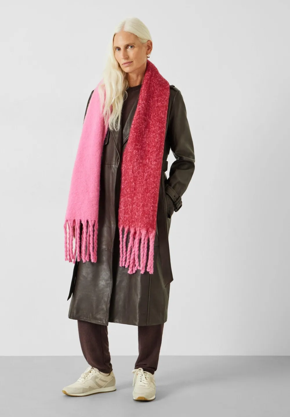 hush Scarves|Asher Two-Tone Scarf Red/Pink