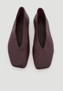 hush Flats|Sandals|Asymmetric Leather Ballet Flats Wine Red