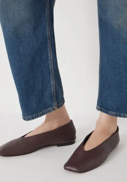 hush Flats|Sandals|Asymmetric Leather Ballet Flats Wine Red