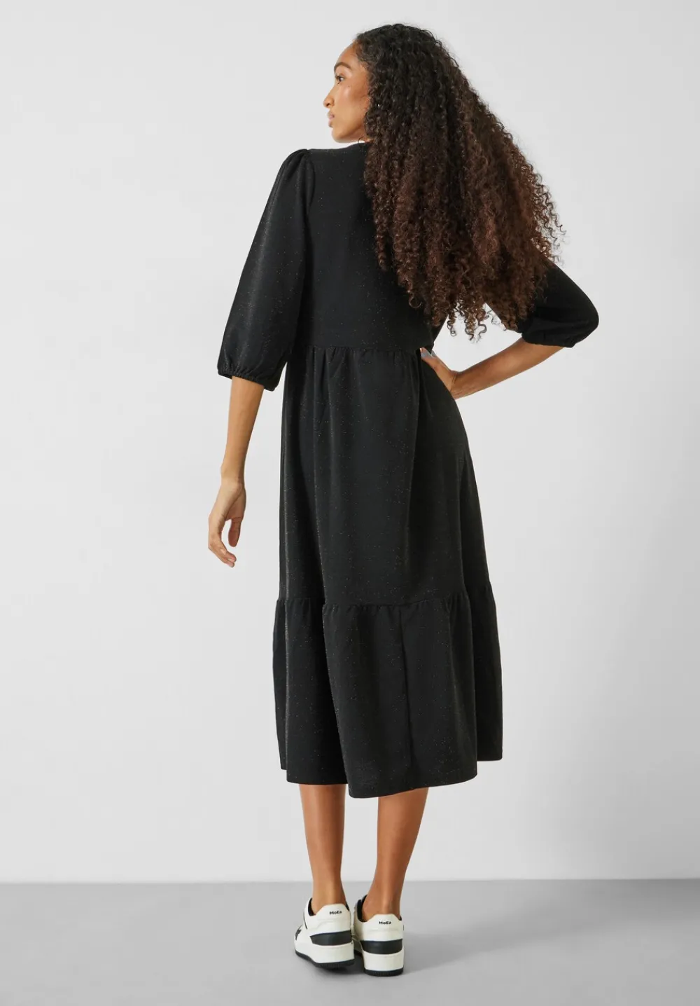 hush Dresses|Athena Sparkle Jersey Dress Black