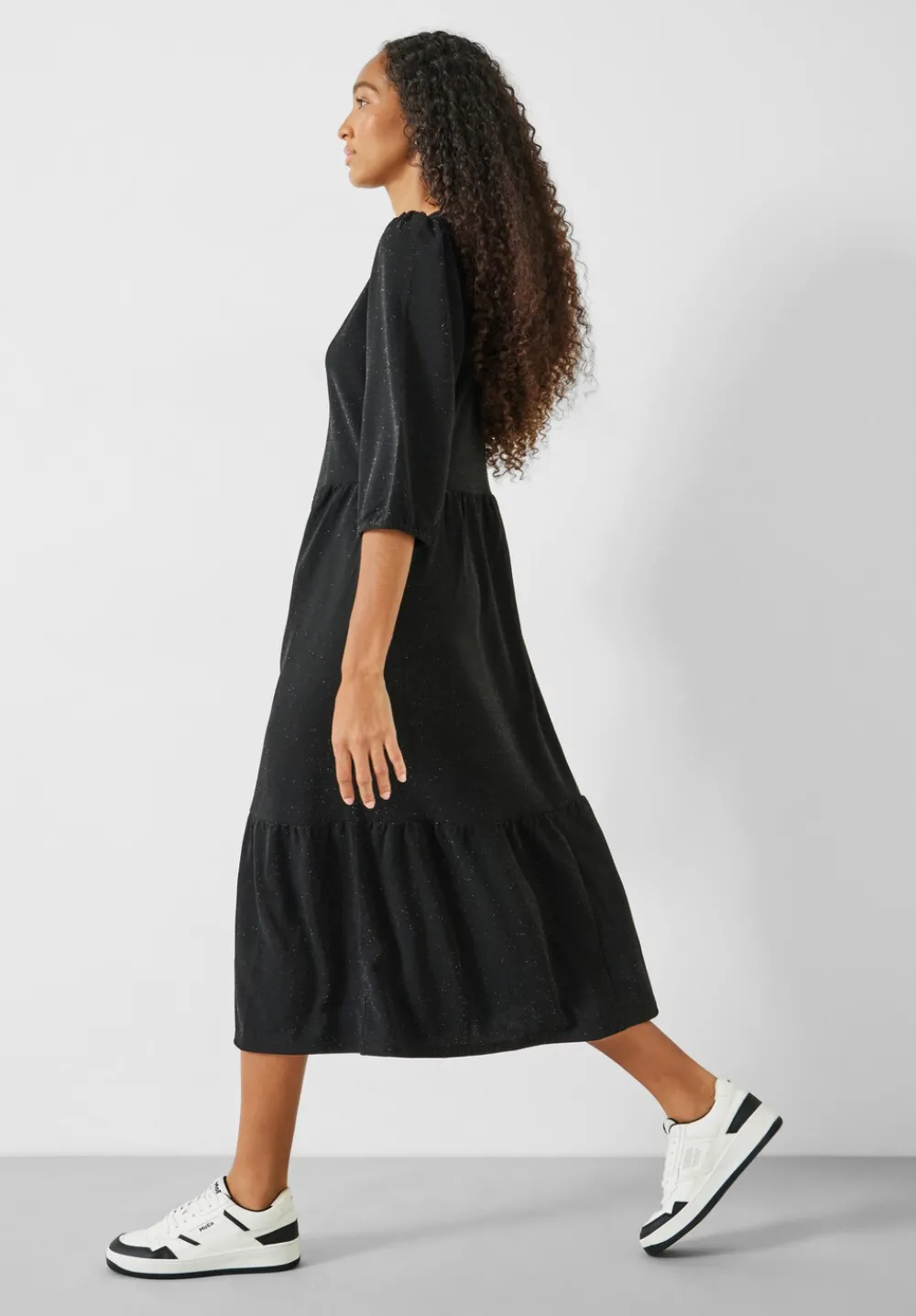 hush Dresses|Athena Sparkle Jersey Dress Black