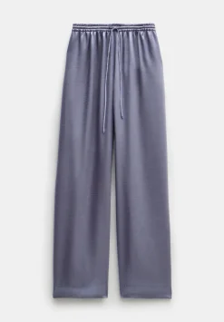 hush Trousers|Aurora Satin Wide Leg Trousers Gunmetal