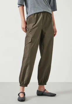 hush Trousers|Ava Lightweight Cargo Trousers Dark Olive