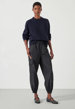hush Trousers|Ava Lightweight Cargo Trousers Black