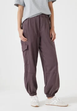 hush Trousers|Ava Washed Cargo Raisin Brown